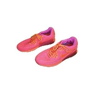 Nike Air Max 90 Ultra Breathe Women 9.5 Neon Orange Pink Running Shoe 725061-800